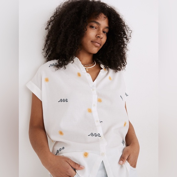 Madewell Tops - Madewell Sun Embroidered Central Shirt